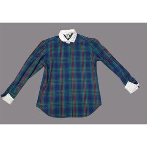 Messages Plaid Button Up Blouse Womens Top Size 8 Vintage Retro Y2K